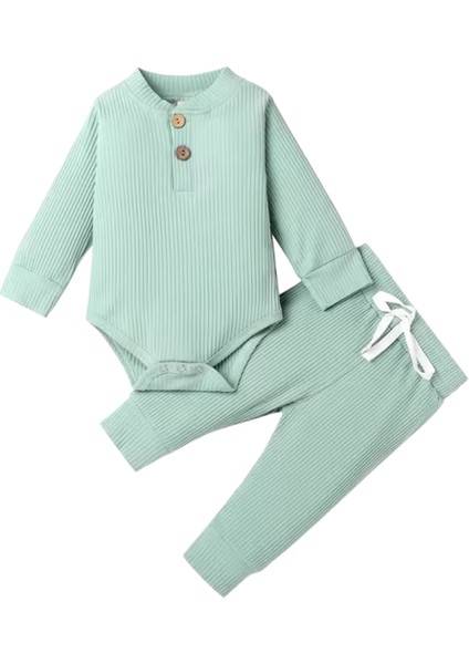 Unisex Basic Badili Alttan Çıtlı Fitilli Bebek Takım 3 Ay - 2 Yaş