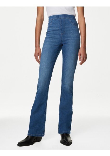 Yüksek Bel Flared Jegging Pantolon fiyatları