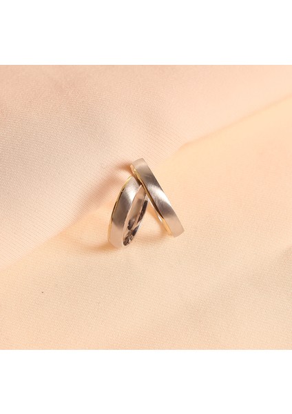 Ince Altın Kaplama Gerisi Gümüş Olan (Kadın-Erkek) Yüzük