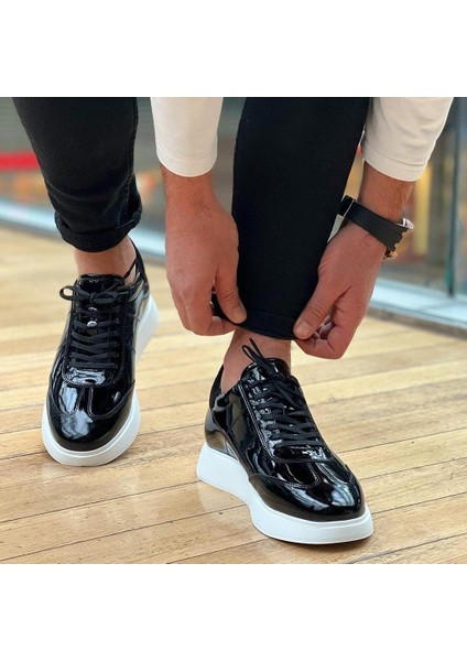 Sail Lakers - Siyah Rugan Deri Bağcıklı Erkek Günlük Ayakkabı