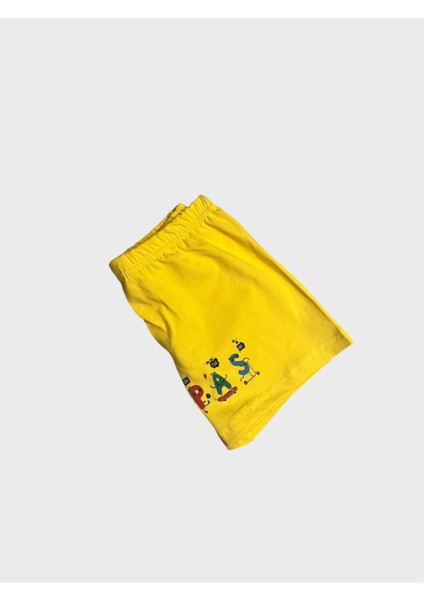 Erkek Çocuk Pamuklu Sarı Kaykay Desenli Atlet Boxer Takımı fırsatları