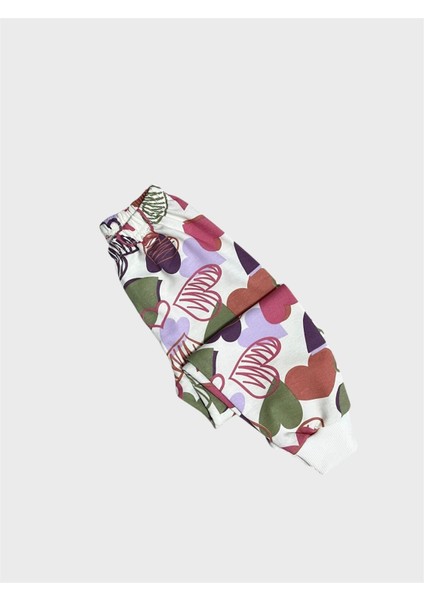 Kız Çocuk Pamuklu Beyaz Pembe Kalp Desenli Uzun Kollu Mevsimlik Pijama Takımı fırsatları