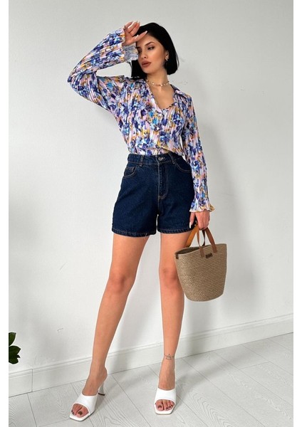 Lila Piliseli Çiçek Desen Gömlek fiyatları