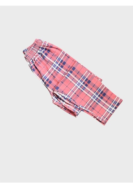 Kız Çocuk %100 Pamuklu Pembe Ekose Desenli Gömlek Yaka Boydan Düğmeli Pijama Takımı indirimleri