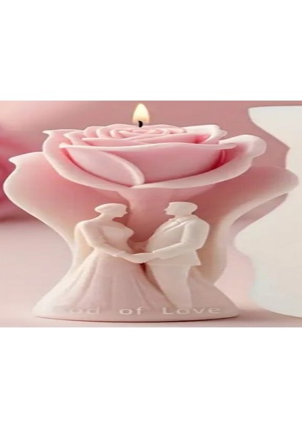 Kokulu Doğal Romantik Aşıklar Görünümlü Yeşil Renk Dekoratif Mum fiyatları