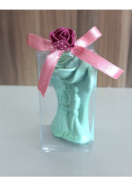 Kokulu Doğal Romantik Aşıklar Görünümlü Yeşil Renk Dekoratif Mum fırsatları