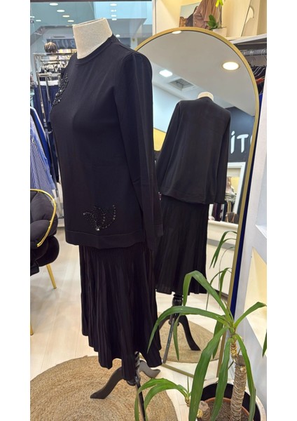 Boncuk Işlemeli Pilise Etekli Merserize Takım 1352 modelleri