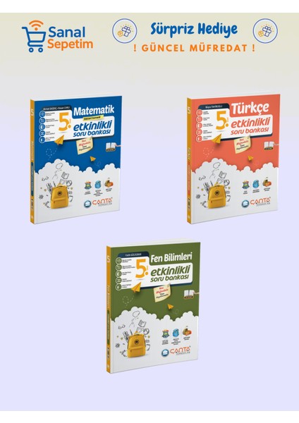 5. Sınıf Matematik + Türkçe + Fen Bilimleri Etkinlikli Soru Bankaları Set