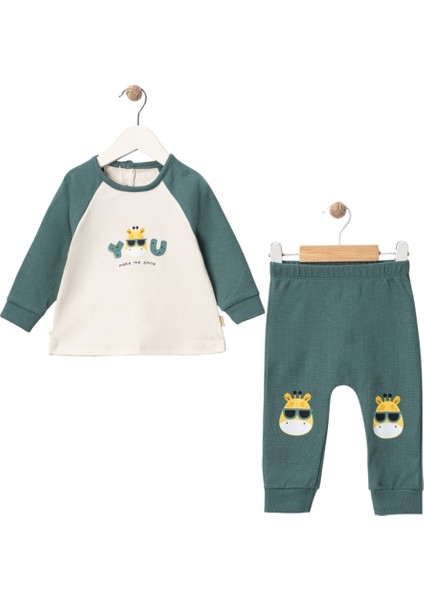 Iki Ip Zürafa Siz Baskılı Erkek Bebek Takım