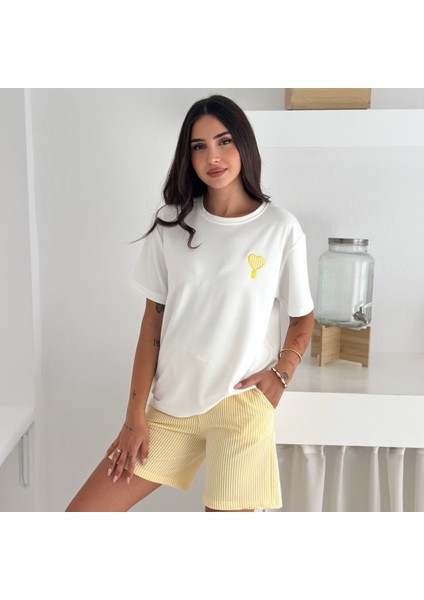 Kadın Su Yolu Modal Şort Takım