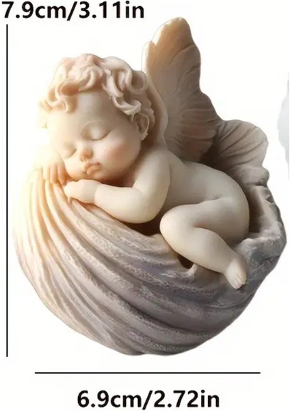 Uyuyan Melek Görünümlü Kokulu Doğal Beyaz Renk Dekoratif Mum modelleri