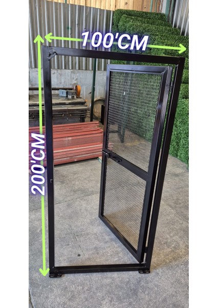 Bahçe Kapısı (-Sık Delikli Genişletilmiş Saç Kapı - Siyah )-200CM Yüksekliği x 100 cm Eni
