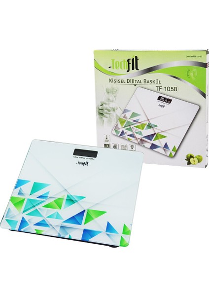 Desenli Cam Temperli Dijital Baskül Terazi 180KG/100GRLCD Ekran - Sensör (5250)