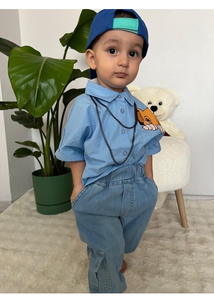Yan Cepli Erkek Çocuk Kot Pantolon