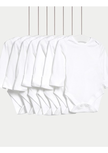 Saf Pamuklu 7'li Bodysuit Seti (0-3 Yaş)