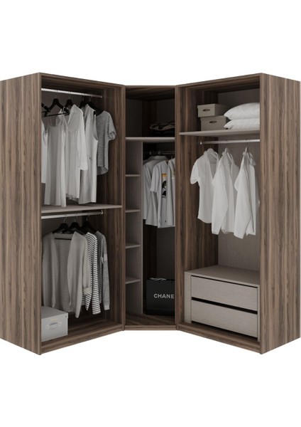 Pita Grey 5 Kapılı Köşe Gardırop fiyatları