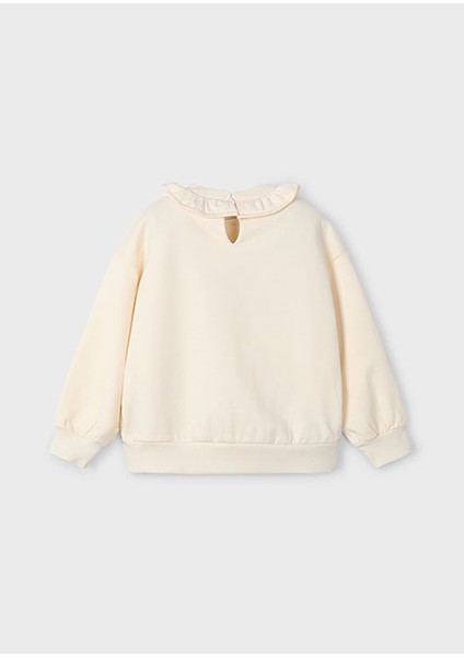 Krem Kız Çocuk Fırfırlı Yaka Sweatshirt 4430 fiyatları