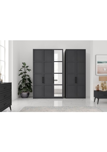 Pita Grey 5 Kapılı Gardırop