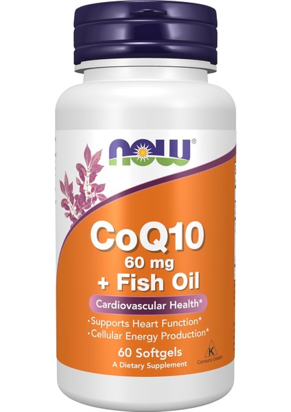 Foods COQ10 60 Mg With Omega 3 Fish Oil Ubikinon 60 Softgels