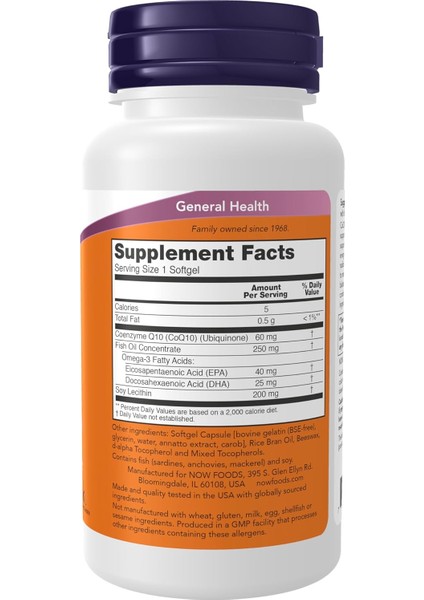 Foods COQ10 60 Mg With Omega 3 Fish Oil Ubikinon 60 Softgels fiyatları