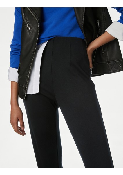 Yüksek Bel Flared Fit Örme Pantolon modelleri