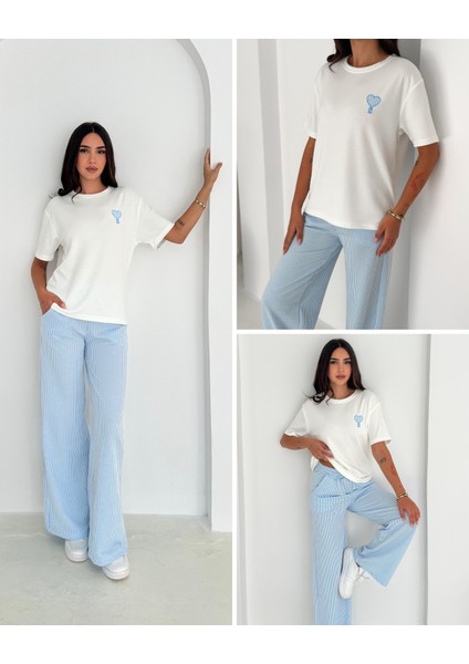 Kadın Modal Kumaş Su Yolu Ikili Takım