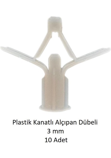 Plastik Kanatlı Alçıpan Dübeli 3 Mm, 10 Adet