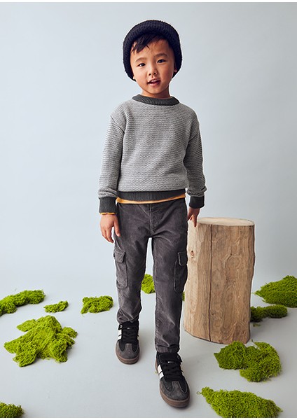 Siyah Erkek Çocuk Kadife Kargo Pantolon 4564 fiyatları