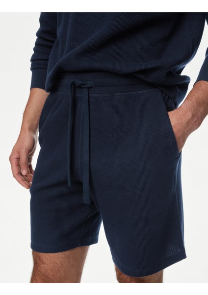 Saf Pamuklu Waffle Şort modelleri