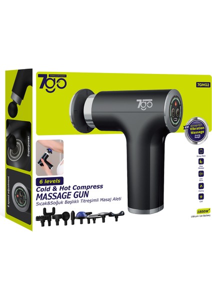 7gmg2 Sıcak & Soğuk Başlıklı Masaj Tabancası – 10 Başlık, 6 Kademeli, 1800MAH Lityum-Iyon Pil indirimleri