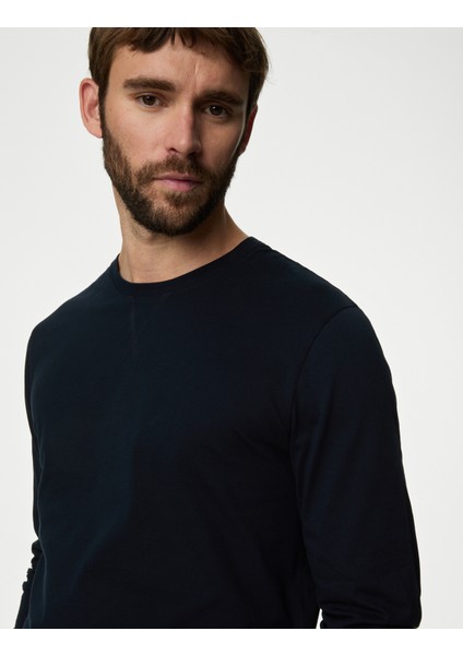 Saf Pamuklu Desenli Pijama Takımı