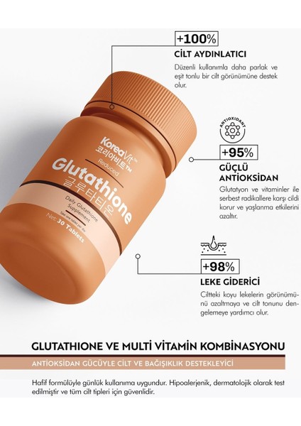 Glutatyon Takviye Edici Gıda 30 Tablet – Antioksidan & Bağışıklık Destekleyici fiyatları