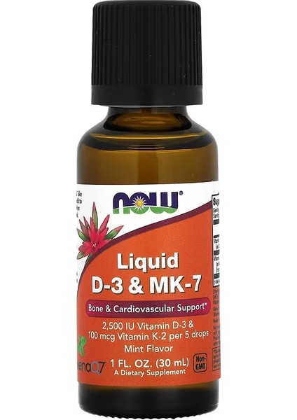 Foods Liquid D-3 & Mk-7 K2 2500 Iu Vitamin 30 ml