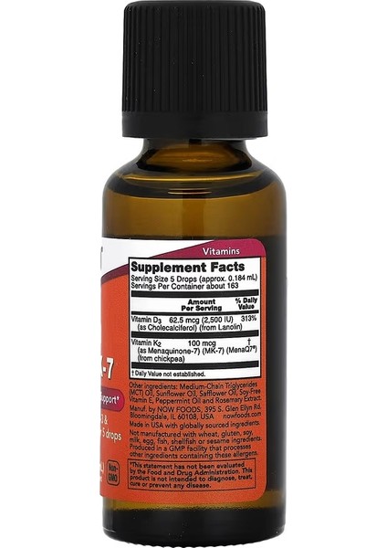 Foods Liquid D-3 & Mk-7 K2 2500 Iu Vitamin 30 ml fiyatları