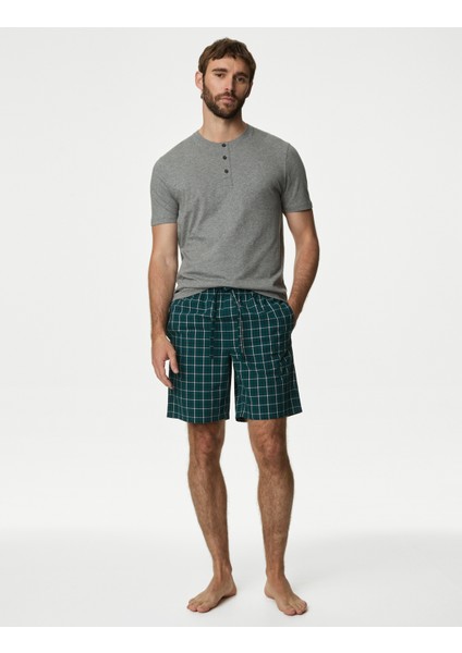 Saf Pamuklu Kısa Kollu Pijama Takımı