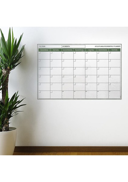 Manyetik Yapışkanlı Bir Aylık Program Planlayıcı Takvim 85X56 cm (5250) fiyatları
