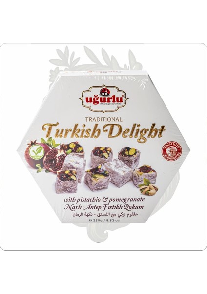Altıgen Narlı Antep Fıstıklı Lokum 250 gr
