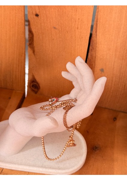 El Şeklinde Kolye Takı Standı Organizer Mermer Desenli Ekru Renkli - 3D Baskı Takı Düzenleyici modelleri