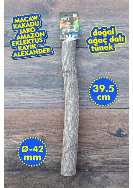 Venty Doğal Papağan Tüneği 39.5 cm | Macaw, Kakadu, Jako, Amazon, Eklektus, Kayık, Alexander - T103