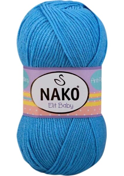 1 Adet Elite Baby El Örgü Ipi Tüylenmeyen Bebek Yünü Alaska Mavisi 10119