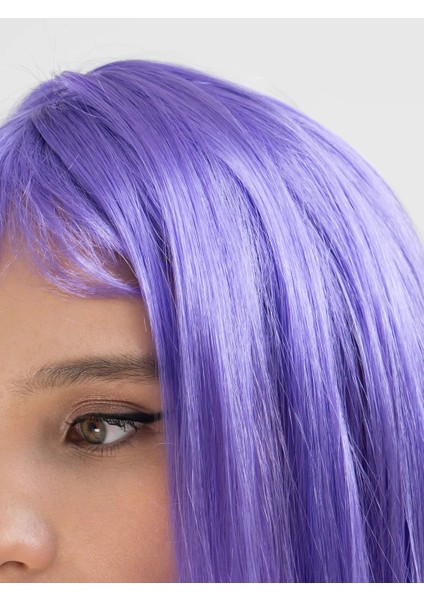 Mor Renk Uzun Düz Parti Peruğu (5250) fırsatları