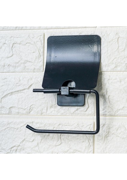 Kendiliğinden Yapışkanlı Siyah Paslanmaz Metal Kapaklı Tuvalet Kağıtlığı Aparatı (5250) fiyatları