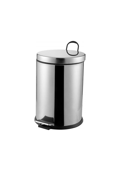 Pedallı 12LT Krom Metal Çöp Kovası (5250)