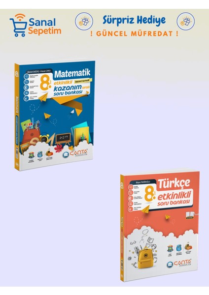 8. Sınıf Matematik + Türkçe Etkinlikli Soru Bankaları Set