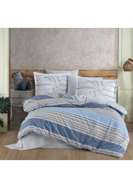 Hobby Çift Kişilik Ranforce Nevresim Takımı Debora Mavi