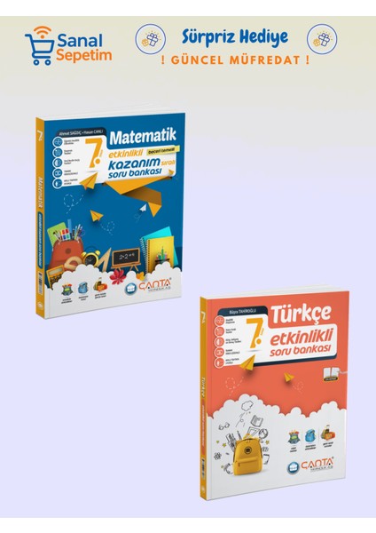 7. Sınıf Matematik + Türkçe Etkinlikli Soru Bankaları Set
