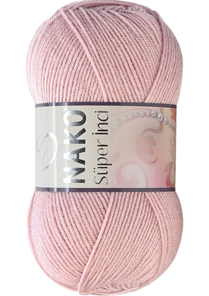 1 Adet Süper Inci El Örgü Ipi 100 gr Pembemsi Pudra 10275