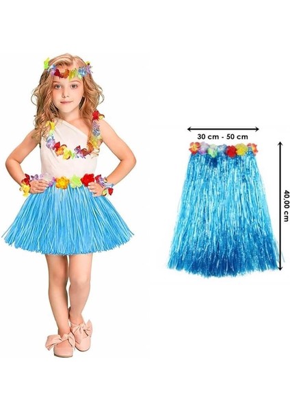 Hawaii Hula Eteği Mavi Renk 40 cm (5250)