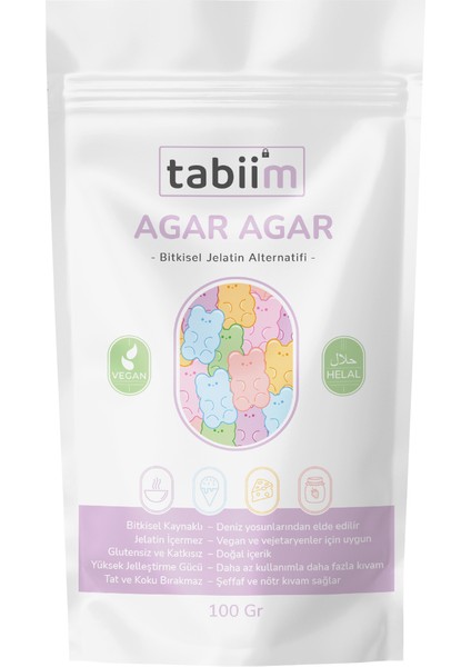 Tabii'm Agar Agar Tozu 100 gr (Bitkisel Jelatin Alternatifi) modelleri