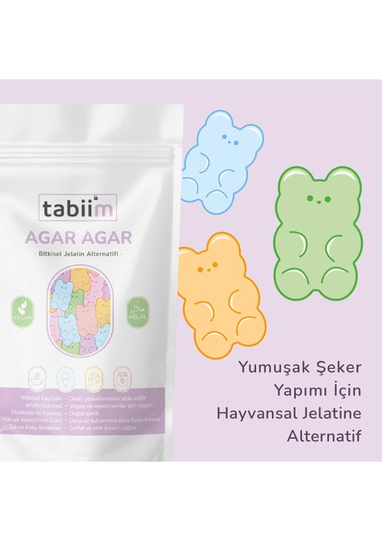 Tabii'm Agar Agar Tozu 100 gr (Bitkisel Jelatin Alternatifi) fiyatları